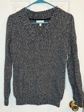 Fashion Bug Women's Black & White Marled Sweater, Size Small